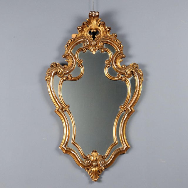 Carved and Gilded Wooden Mirror For Sale - Image 10 of 10