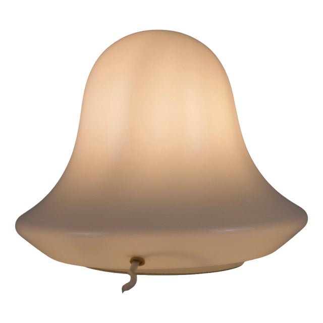 Vintage Glass Mushroom Table Lamp, Italy, 1970s For Sale