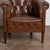 Mid 20th Century Pair of Vintage Brown Leather Barrel Back Club Chairs For Sale - Image 5 of 14