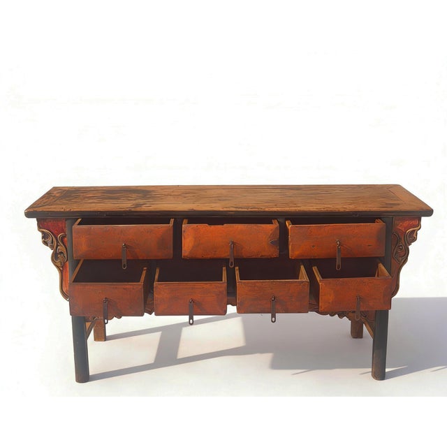 Antique Chinese 72" Long Apothecary Cabinet For Sale In Greensboro - Image 6 of 12