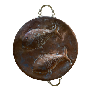 Mid 20th Century Copper Fish Relief Wall Sculpture