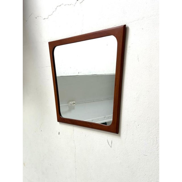 Contemporary Teak Mirror by Aarhus Glasimport, 1960s For Sale - Image 3 of 5