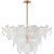 AERIN for Visual Comfort Signature Loire Large Chandelier in Gild with White Strie Glass For Sale