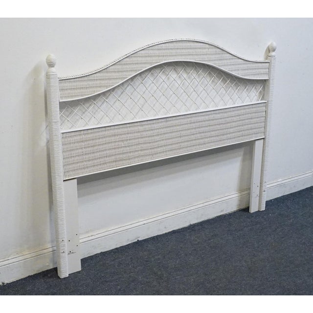 Shabby Chic Lexington / Henry Link Country Cottage Style White Wicker Full Size Headboard 299-477-120 For Sale - Image 3 of 7