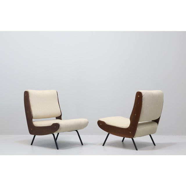 Gianfranco Frattini 836 Lounge Chairs by Gianfranco Frattini for Cassina, 1959, Set of 2 For Sale - Image 4 of 4