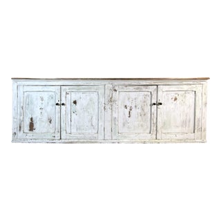 Antique French Painted 9ft Sideboard Cabinet, Circa 1900 For Sale