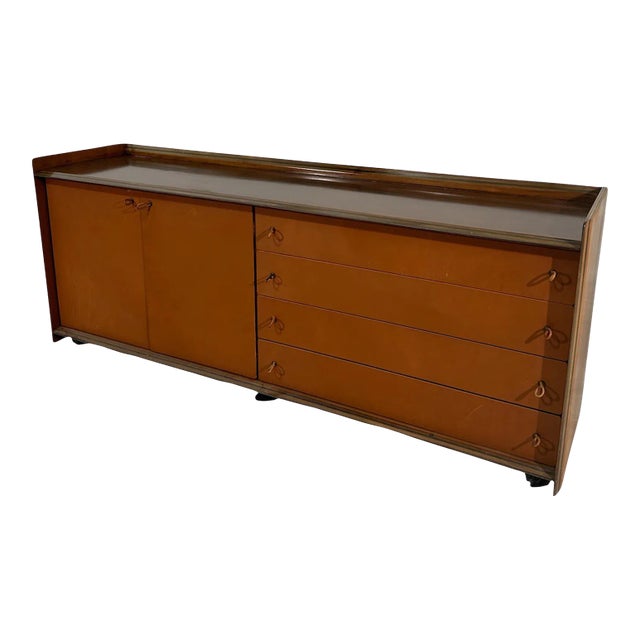 Afra & Tobia Scarpa, Artona Sideboard in Walnut and Leather, Maxalto 1970s For Sale