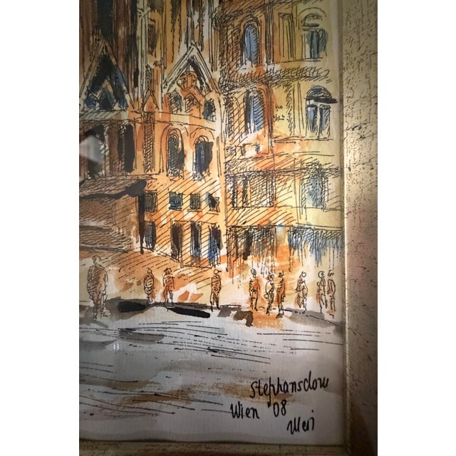 2000 - 2009 Stephansdom, Vienna, 2008, Watercolor and Ink on Paper For Sale - Image 5 of 8