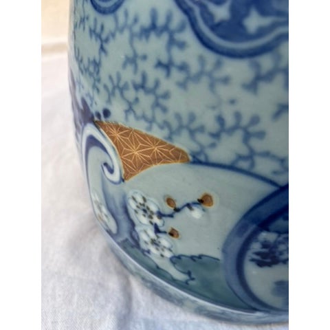Japanese Blue and White Hibachi Pot For Sale - Image 9 of 13