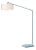Stretch 87"h 1-Light Arc Lamp, Linen Shade, Turquoise Body, Dimmable, for Living Room or Bedroom For Sale