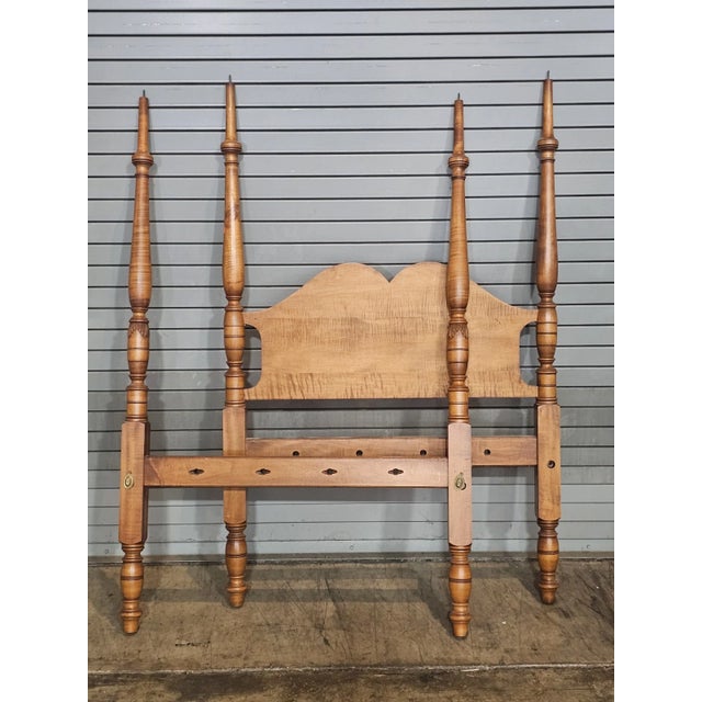 Store Item: Tiger Maple Four Poster, Canopy Single Bed Benchmade Leonard's of Massachusetts Description: Benchmade in...