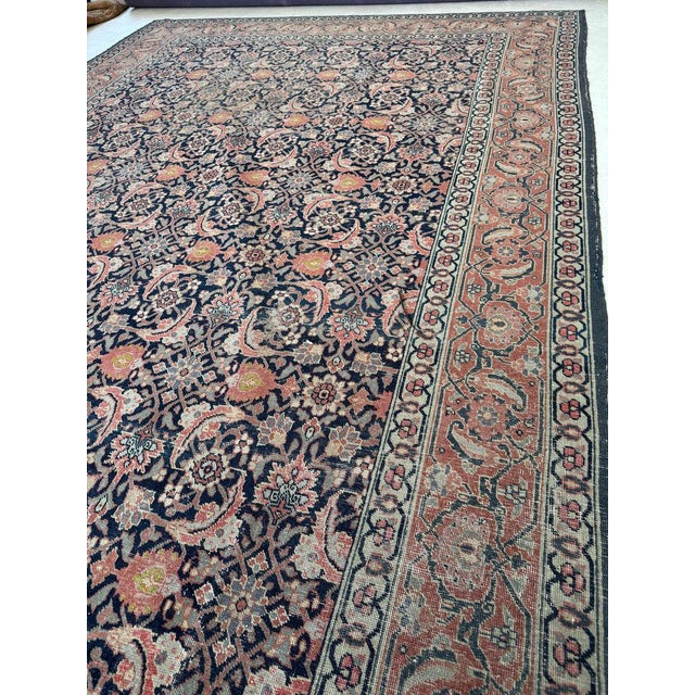 European Sized Antique Water-Garden Tabriz Pistachio Green Rug 7.8 x 12.8 For Sale - Image 14 of 14