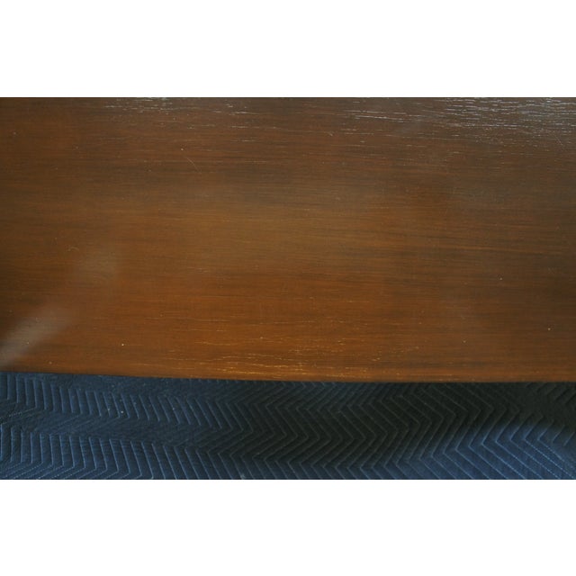 Vintage Modern Campaign Style Mahogany Library Executive Writing Desk For Sale - Image 11 of 12