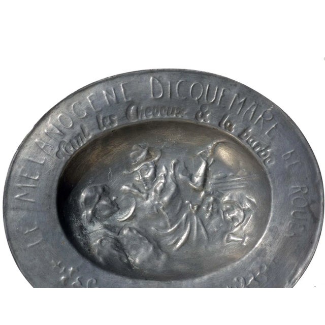 Antique French Pewter Barber Shaving Bowl , in Flawless conditions. Designed 1890 to 1919