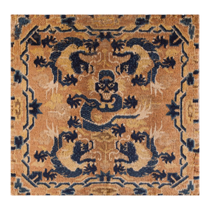 Mid 19th Century Chinese Ningxia Throne Back Dragon Rug