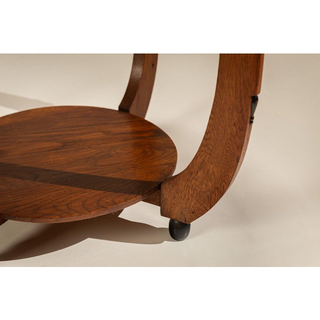 Amsterdam School Side Table in Oak with Curved Legs, 1920s For Sale - Image 10 of 11