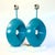 Mid-Century Modern Postmodern Sculptural Saturated Turquoise Table Lamps - A Pair For Sale - Image 3 of 14