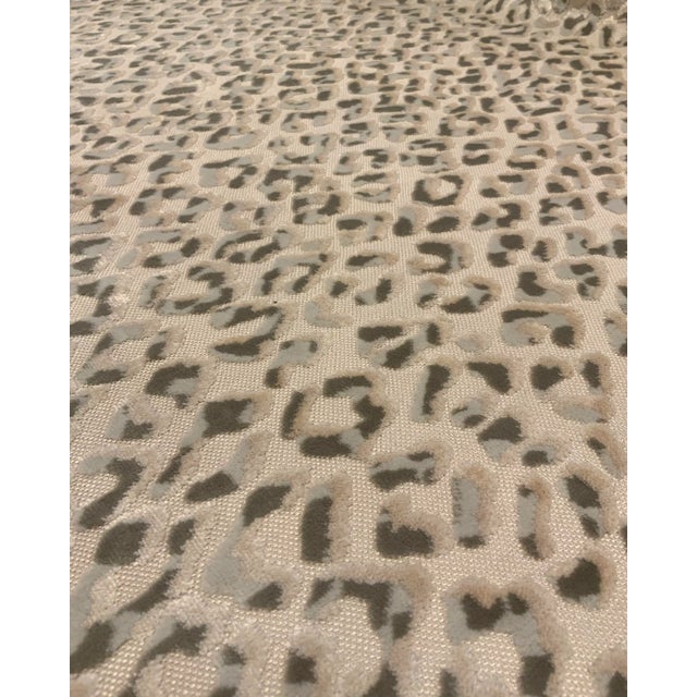 Modern Caracole Modern Taupe and Gray Cut Velvet Leopard Print Designer Fabric 8327-71cc - 32 Yards For Sale - Image 3 of 11