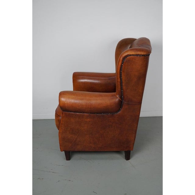 Vintage Dutch Cognac Colored Leather Club Chair For Sale - Image 6 of 18