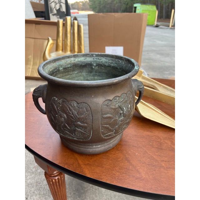 1970s Japanese Showa Period Bronze Planter For Sale - Image 4 of 7