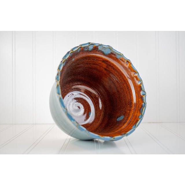 Vintage Whimsical Face Studio Pottery Planter Bowl - Signed RLM For Sale - Image 10 of 15