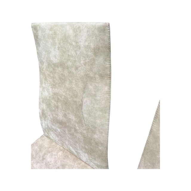 Set of 6 High-Back Modern Dining Chairs – Black Lacquer With Suede Upholstery For Sale - Image 9 of 12