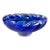 Vintage Art Glass Encased Cobalt Blue and Clear Blown Glass Dish For Sale