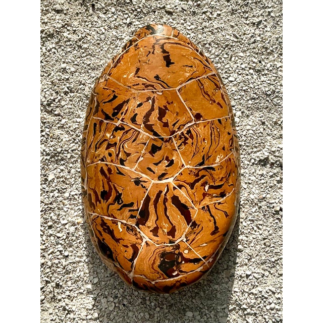 This striking artisanal sculpture is a masterclass in Postmodern organic design, utilizing the sophisticated scagliola...