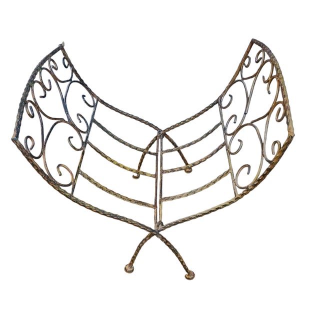 Metal Late 20th Century Country French Wrought Iron Folding Magazine Rack For Sale - Image 7 of 7