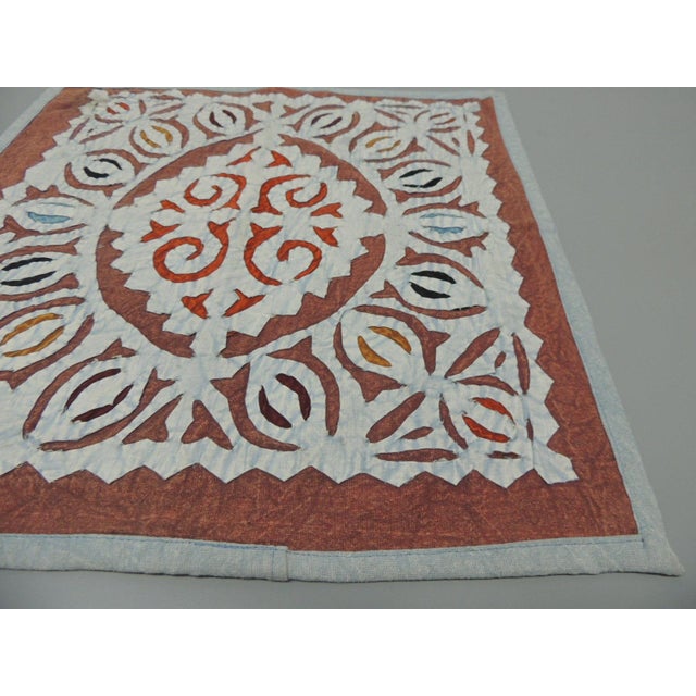 Burnt Orange and Grey Petite Indian Cutout Square Pillow pocket closure No insert Size: 16"H x 16"W