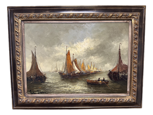 Peter Brouwer, Ijsselmeer, 1970s, Oil Painting on Canvas