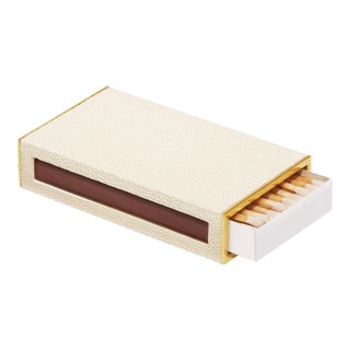 AERIN Faux Shagreen Match Box Sleeve, Cream For Sale