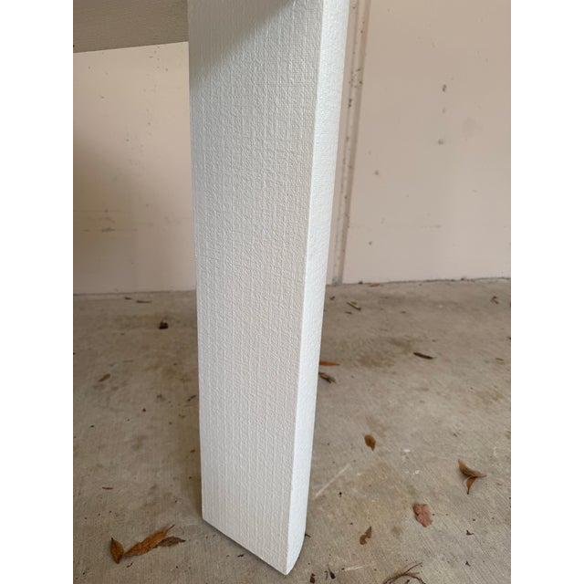 Very Heavy Vintage Modern White Rafia Gaming Card Table Style and Quality of Karl Springer For Sale - Image 11 of 11