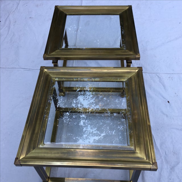 Brass PictureFrame Side Tables by Mastercraft Pair Chairish