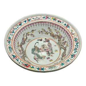 Circa 1915-1920 Early Republic Chinese Kanghxi Style Big Porcelain Bowl 13.5"d