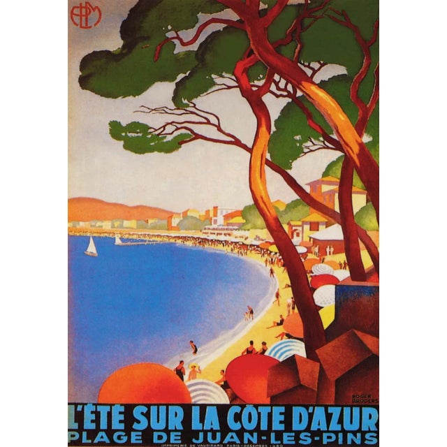 Ete Sur La Cote D’Azur Giclee Print on Watercolor Paper For Sale