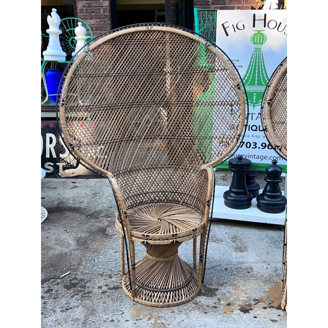 1970s Vintage Peacock Chairs- a Pair For Sale - Image 4 of 12