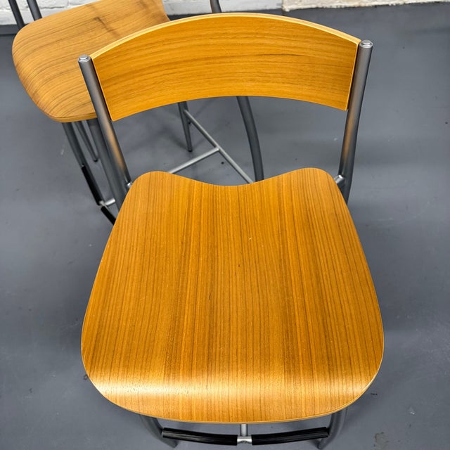 Set of 3 Design Within Reach Italian Altek Sergio Mian Baba Counter Stools For Sale In New York - Image 6 of 9