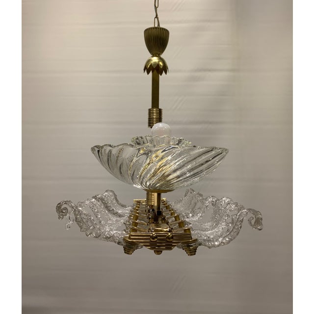 Gold Pendant Chandelier from Seguso, 1950 For Sale - Image 8 of 11