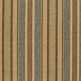 Sample - Schumacher Edgemere Stripe Fabric in Denim For Sale