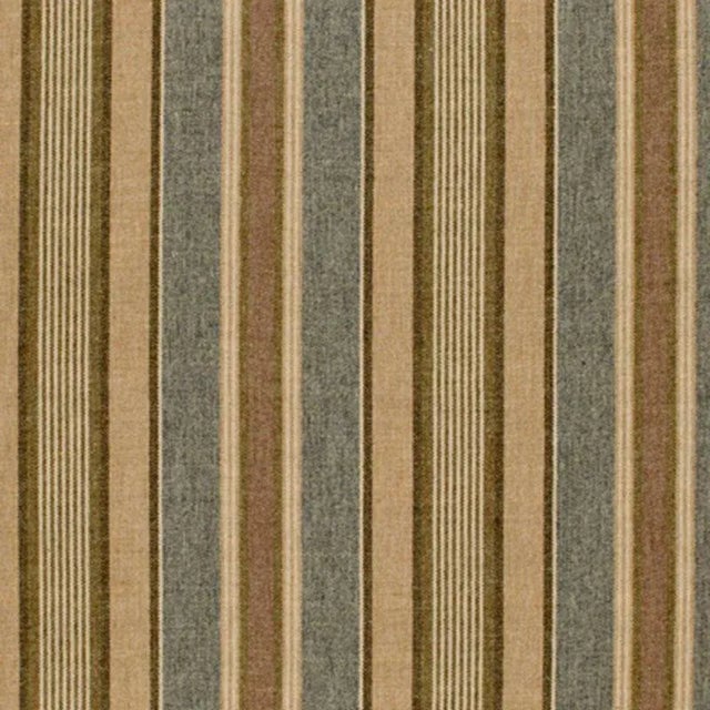Sample - Schumacher Edgemere Stripe Fabric in Denim For Sale
