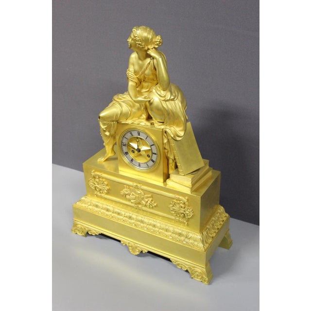 Restoration Allegory of Astronomy Clock in Gilt Bronze, Early 19th Century For Sale - Image 4 of 16