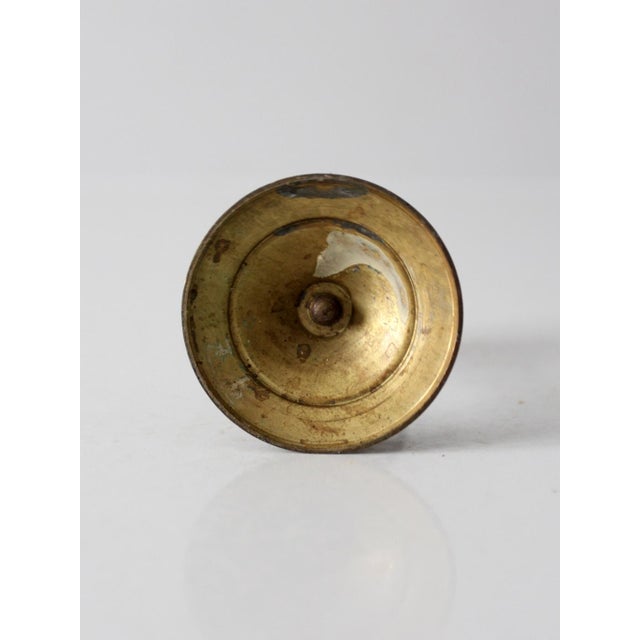 Brass Vintage Brass Candlestick Holder For Sale - Image 8 of 8