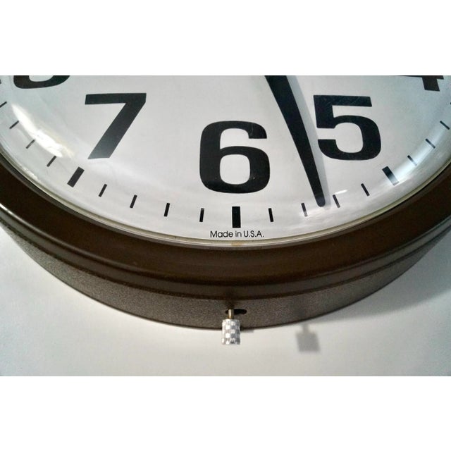 1940s 1940’s Industrial Era Mid-Century Modern Time Wall Clock For Sale - Image 5 of 9