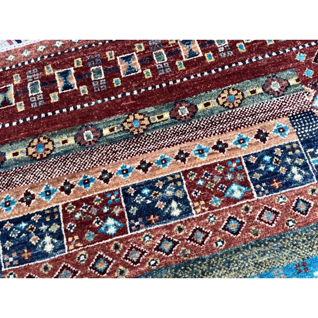 Hand-Knotted Khorjin Pictorial Gabbeh Runner With Horsemen, 2'11" X 9'5" For Sale - Image 10 of 12