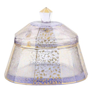 Art Nouveau Moser Glass Dresser Box, Early 20th Century For Sale