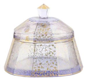 Art Nouveau Moser Glass Dresser Box, Early 20th Century
