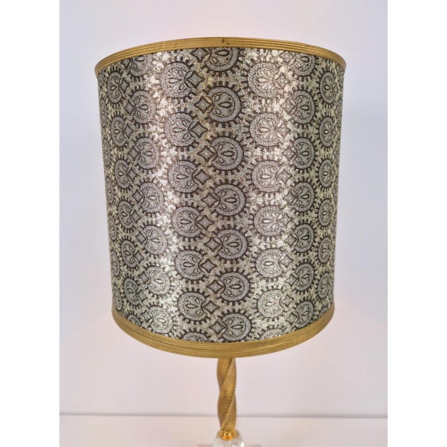 Empire Marble Crystal Brass Stem Table Lamp, 1920 For Sale - Image 9 of 10