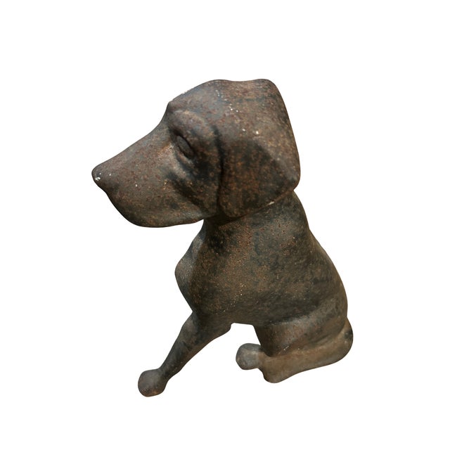 Black Pair of Early 20th Century Labrador Andirons For Sale - Image 8 of 10