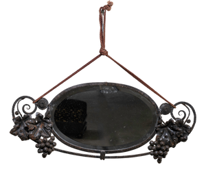 Art Deco Mirror in Hammered Iron, France, 1920s